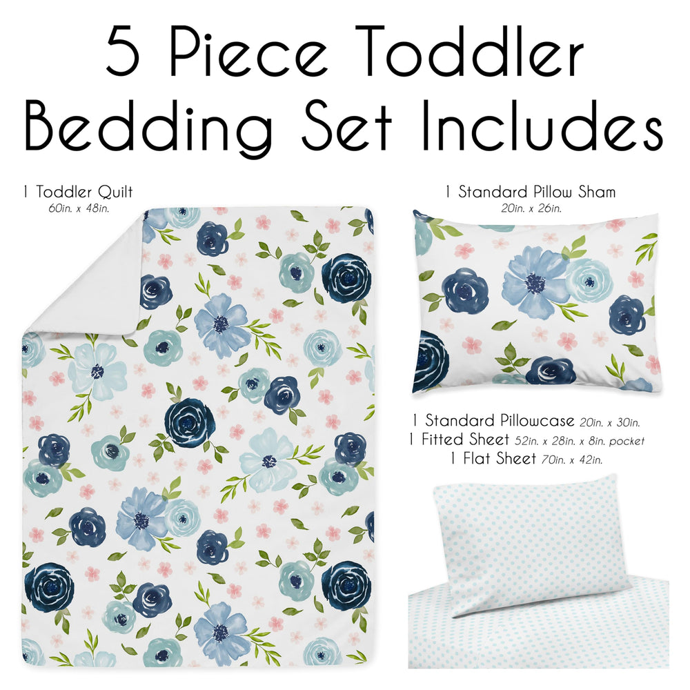 Sweet Jojo Designs blue polka dot pillowcase adds playful room charm
