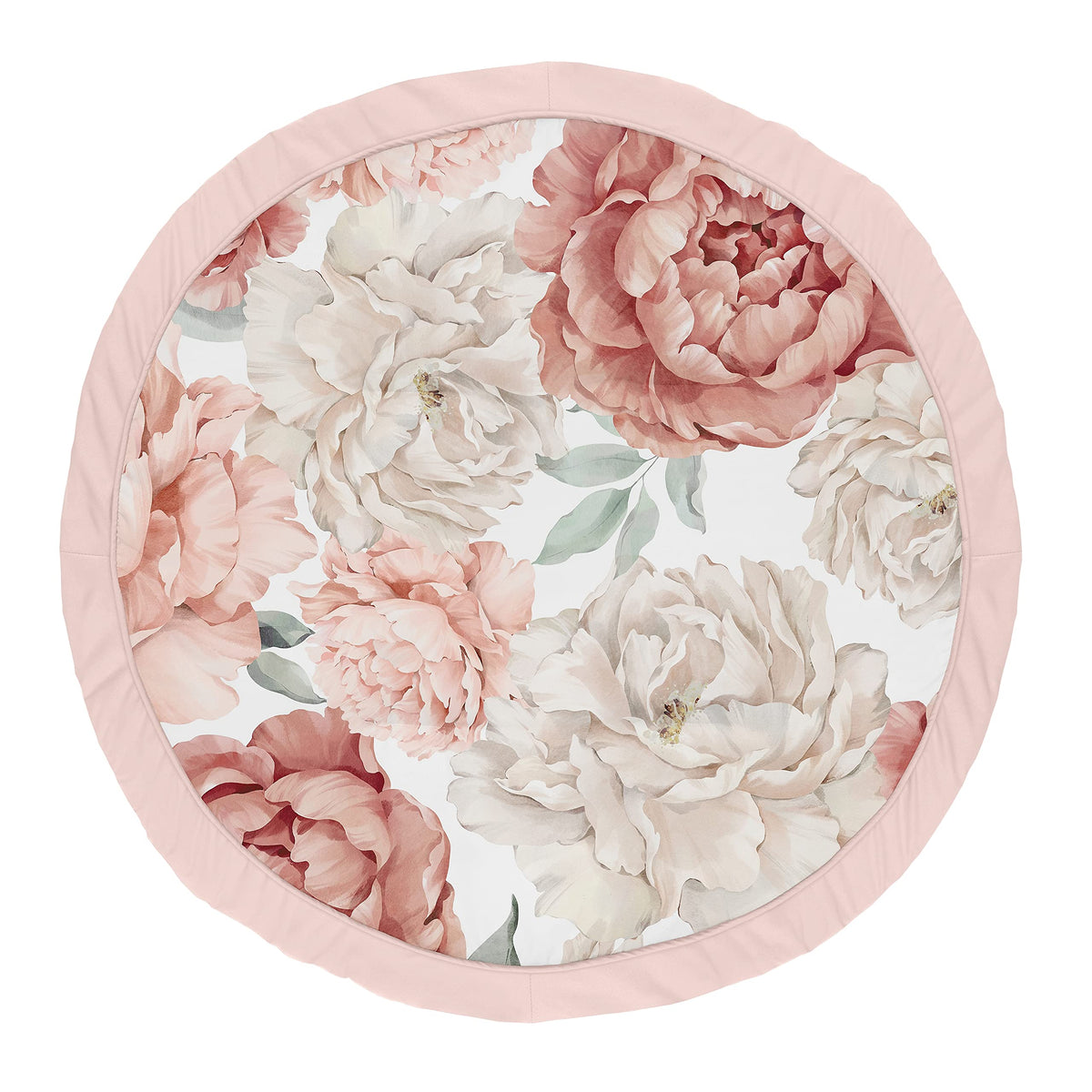 Sweet Jojo Designs blush pink boho playmat round ideal for tummy time and floor play
