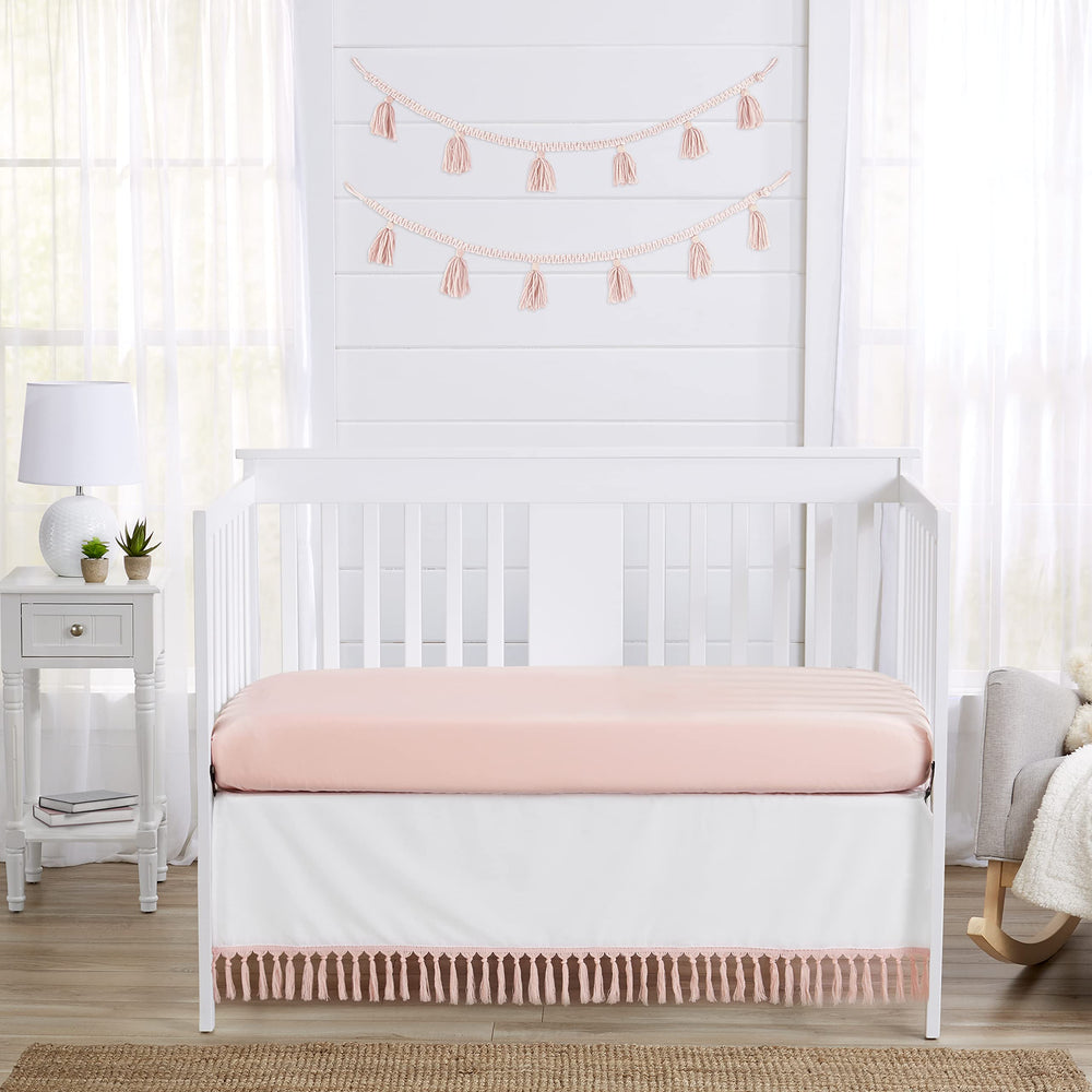 Sweet Jojo Designs boho crib skirt with coordinating accessories collection for nursery coordination.