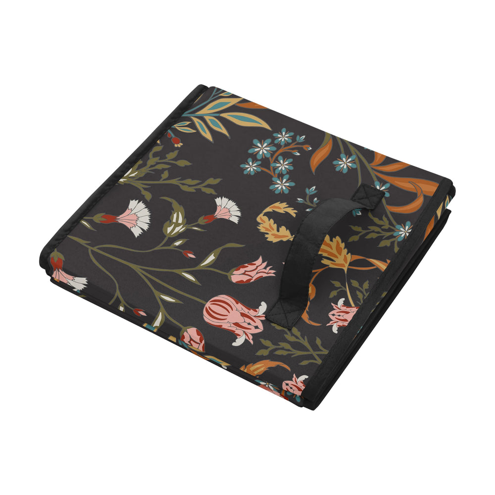 Sweet Jojo Designs boho wildflower bin with sturdy handles ideal for kids' clutter.