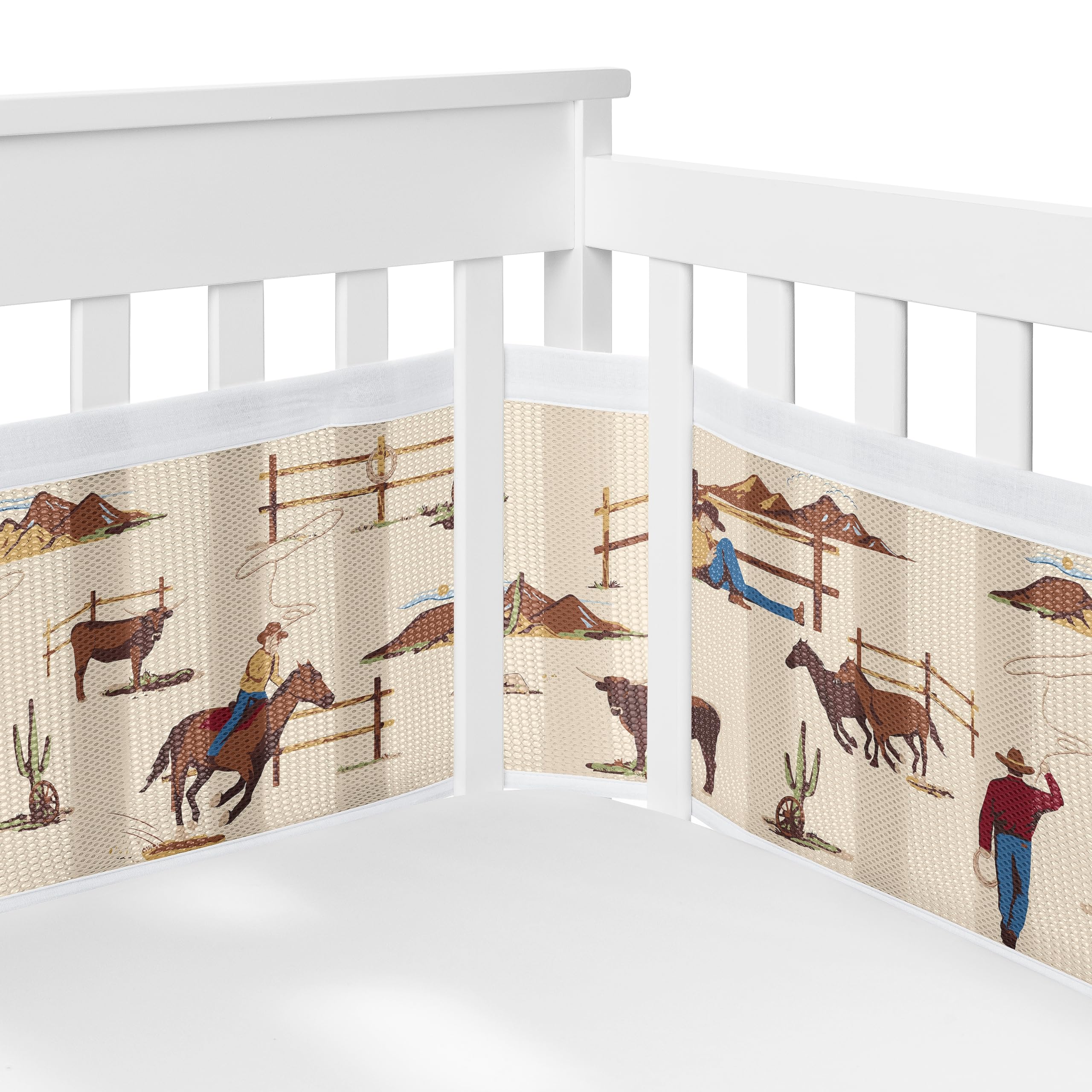 Sweet Jojo Designs BreathableBaby long-panel liner for standard cribs improves safety and neat look.