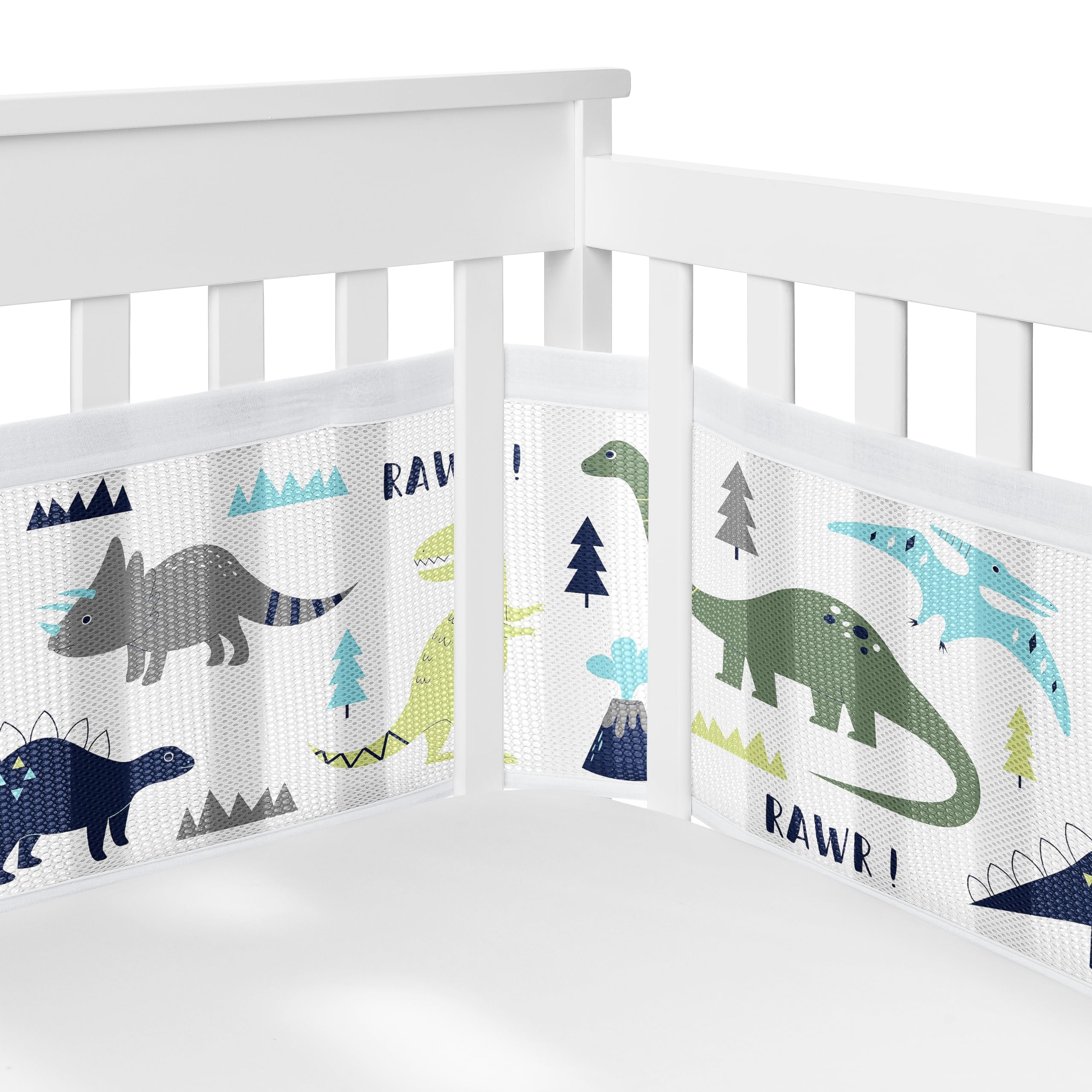 Sweet Jojo Designs breathablebaby long panel liner keeps sides taut while promoting airflow.