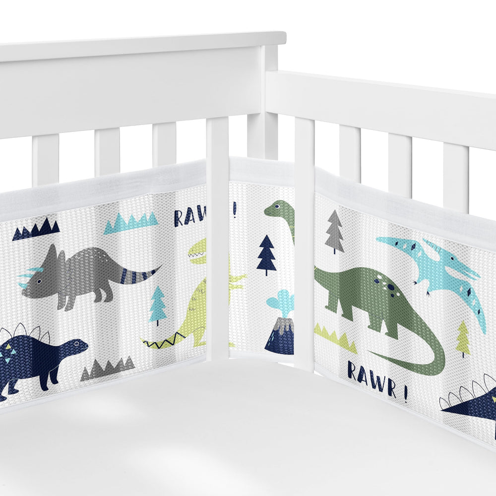 Sweet Jojo Designs breathablebaby long panel liner keeps sides taut while promoting airflow.