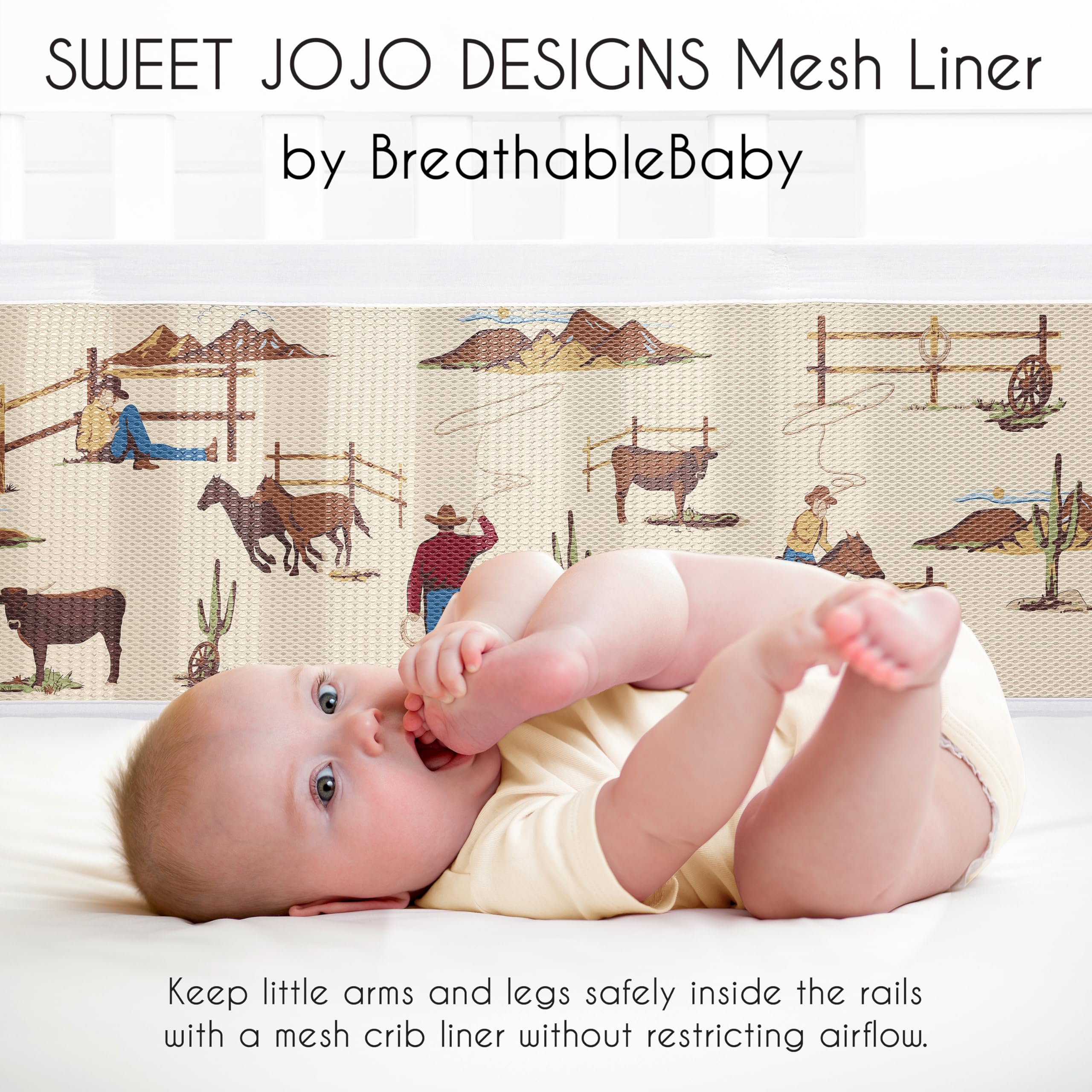 Sweet Jojo Designs BreathableBaby mesh-technology closeup highlights durable air-channel design.