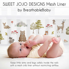 Sweet Jojo Designs breathable mesh crib liner with hedgehog print promotes calm nights and visual shielding.