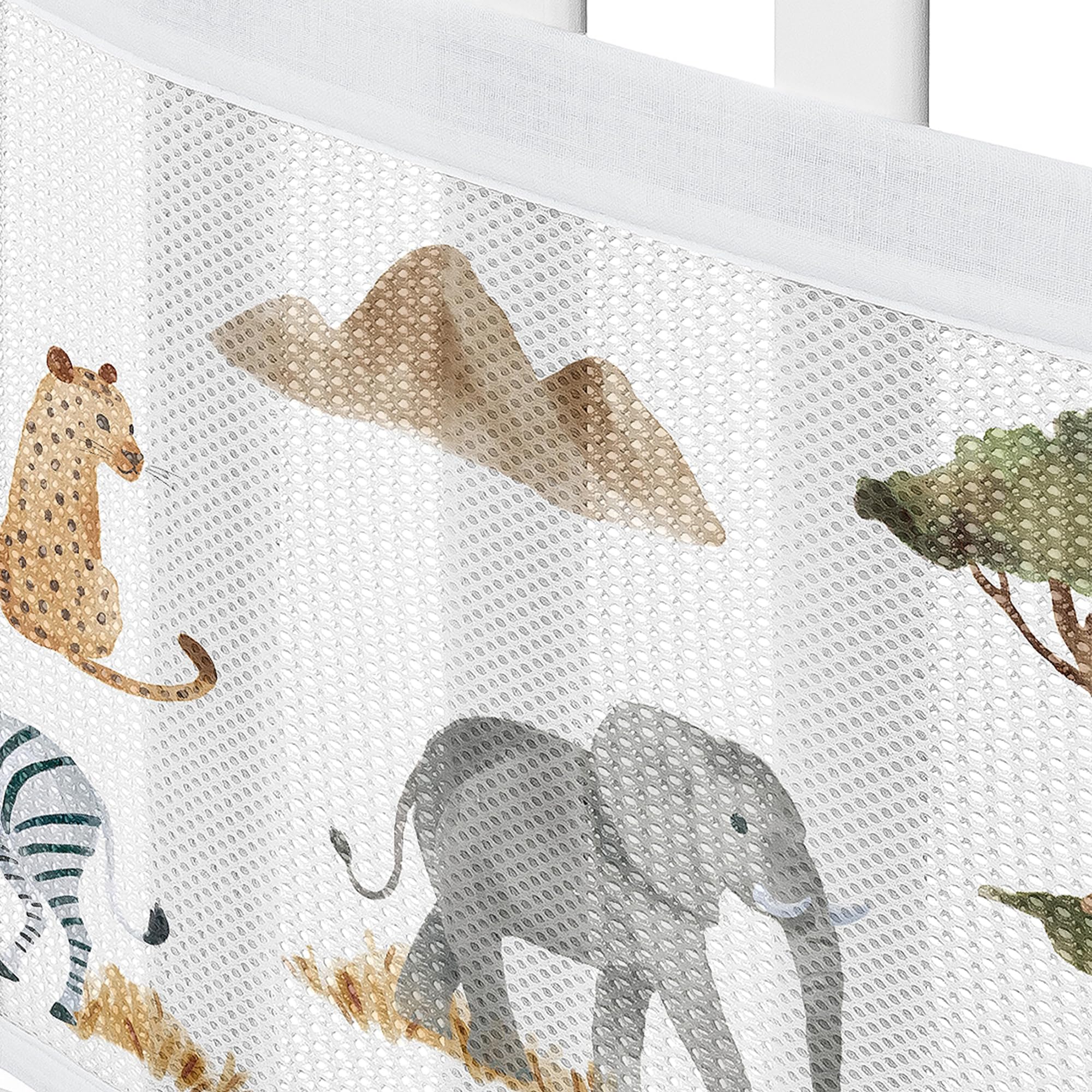 Sweet Jojo Designs breathable mesh crib liner showing zebras for playful design and airflow.