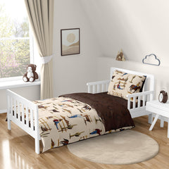 Sweet Jojo Designs brown western cowboy boy comforter closeup shows soft microfiber warmth