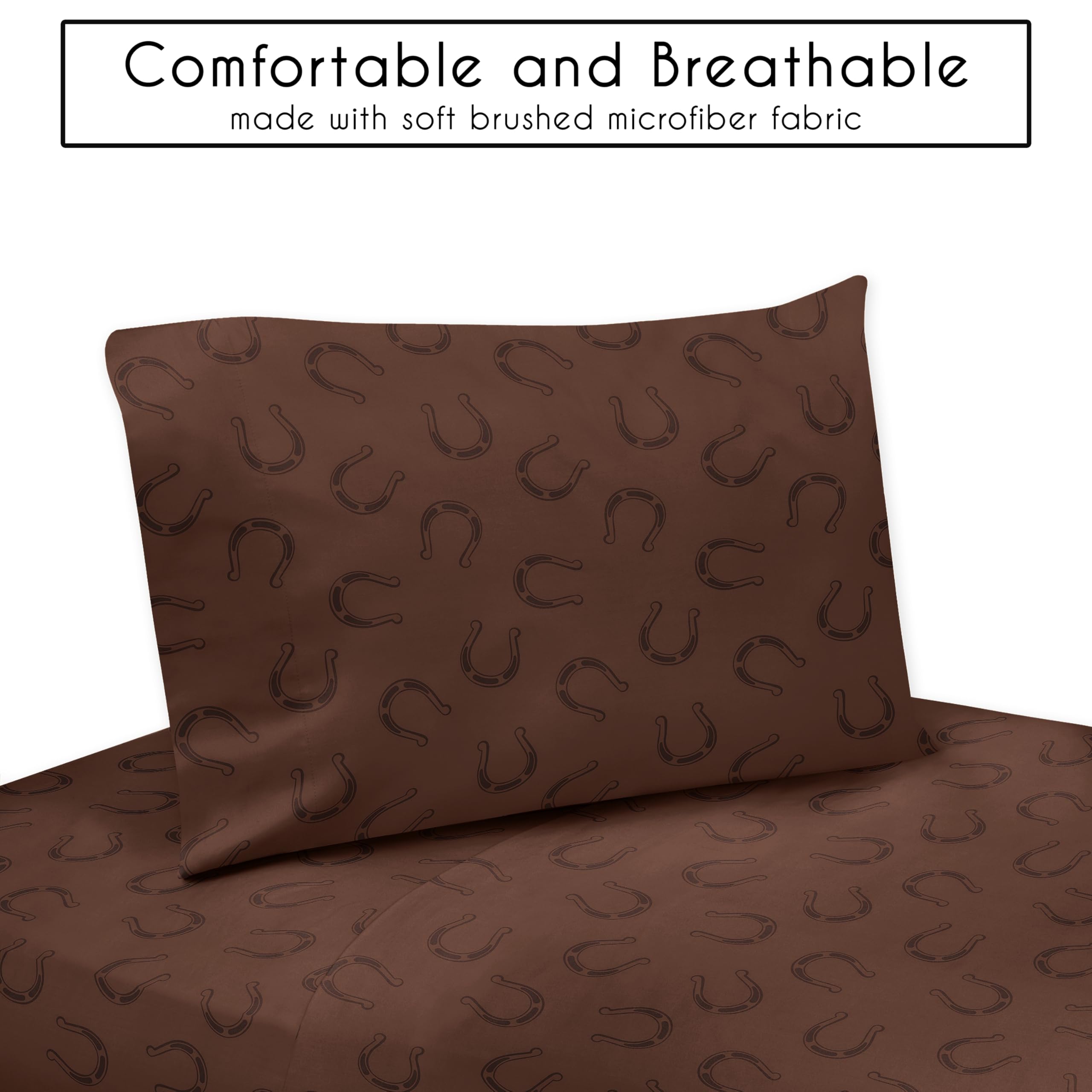 Sweet Jojo Designs brown western cowboy boy flat sheet reveals desert motif ideal for bedtime