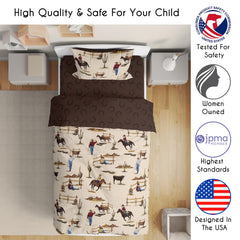 Sweet Jojo Designs brown western cowboy boy set on bed demonstrates a cozy desert theme