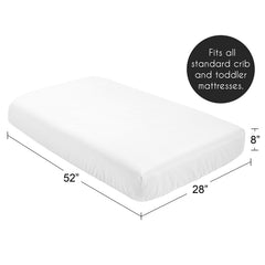 Sweet Jojo Designs brushed microfiber crib sheet offers soft, durable fabric for daily washing.