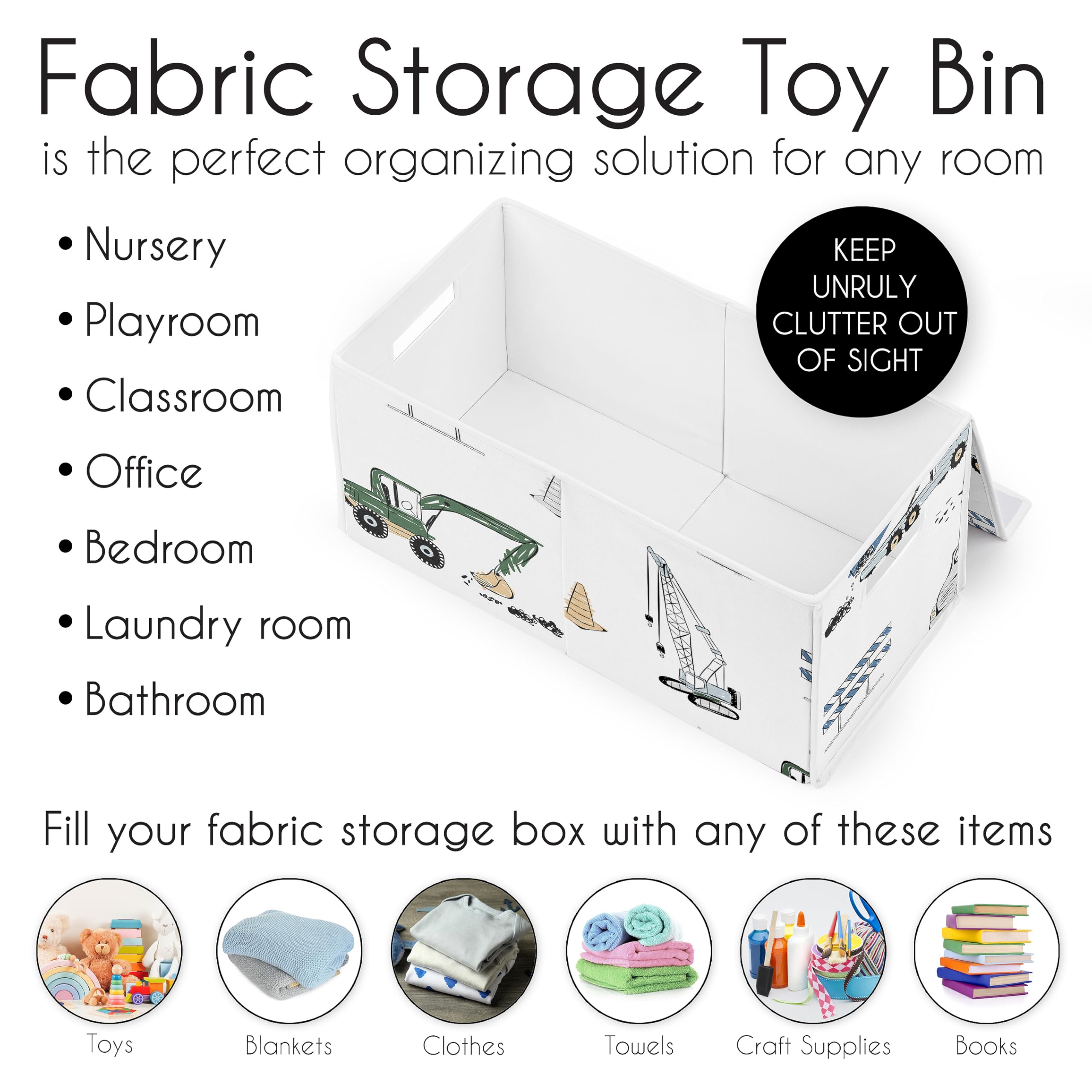 Sweet Jojo Designs child room scene shows cohesive decor and organized storage