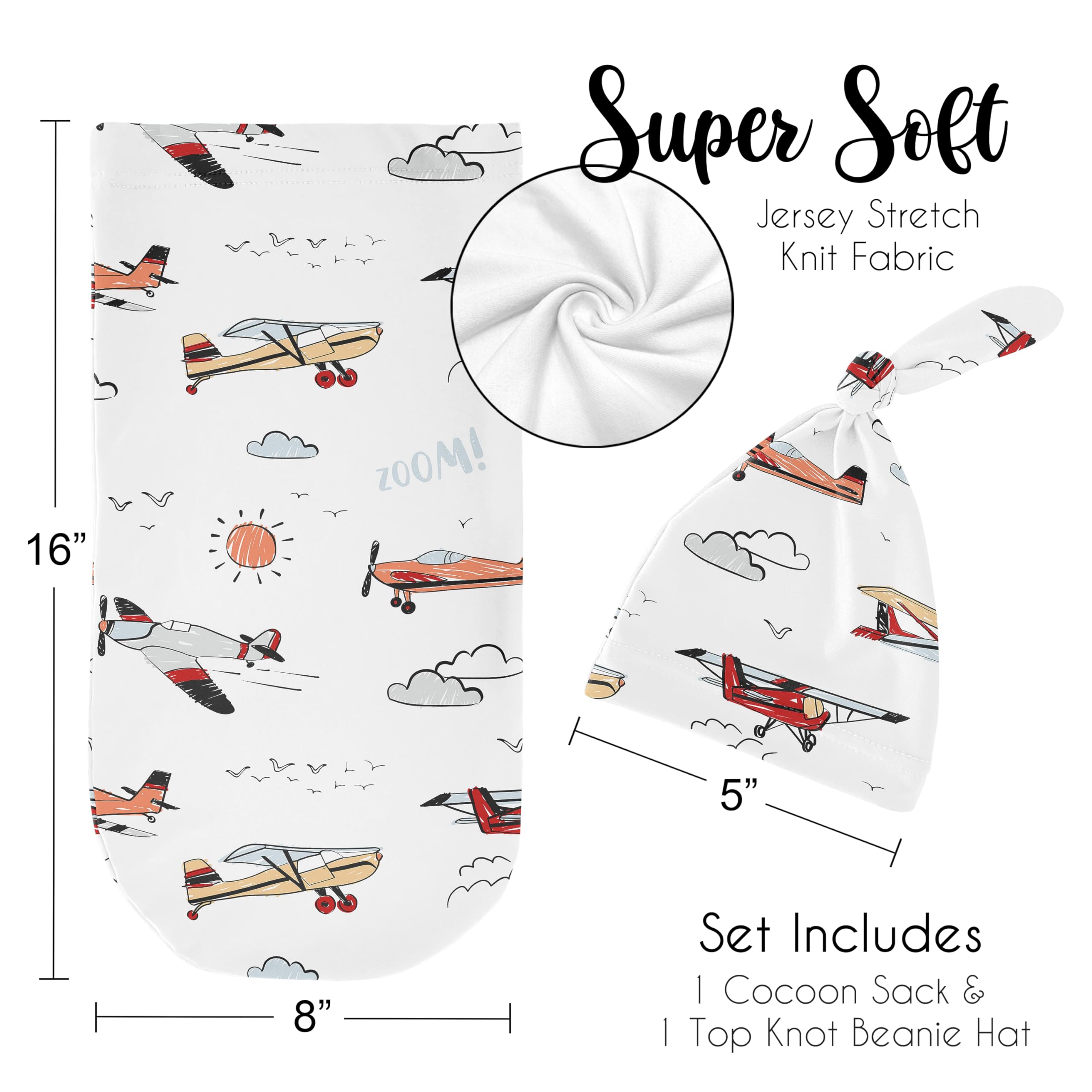 Sweet Jojo Designs cocoon set worn as wearable blanket during early days