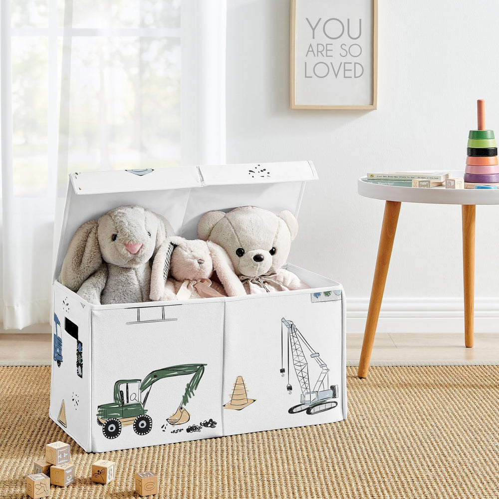 Sweet Jojo Designs bin side shot shows sturdy handles for easy transport