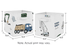 Sweet Jojo Designs construction truck foldable bin reinforced-handles ease lifting and sliding.
