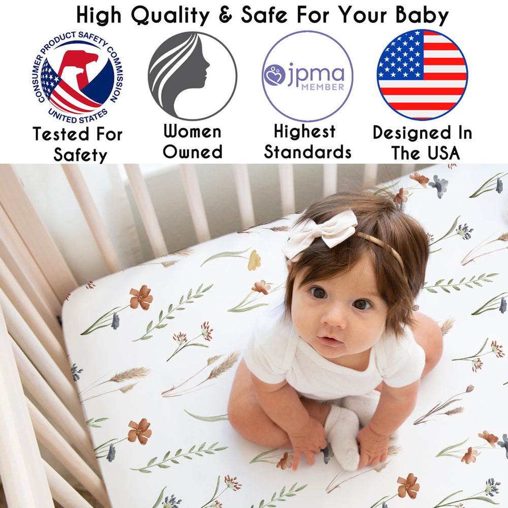 Sweet Jojo Designs closeup shows brushed microfiber fabric with a soft cozy feel