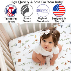 Sweet Jojo Designs closeup shows brushed microfiber fabric with a soft cozy feel