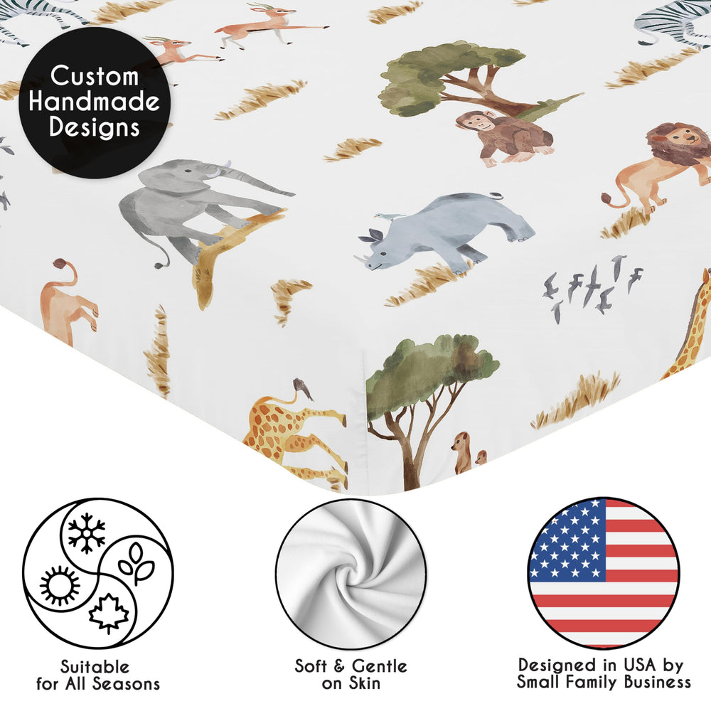 Sweet Jojo Designs crib sheet elastic edge close-up demonstrating secure fit during changes