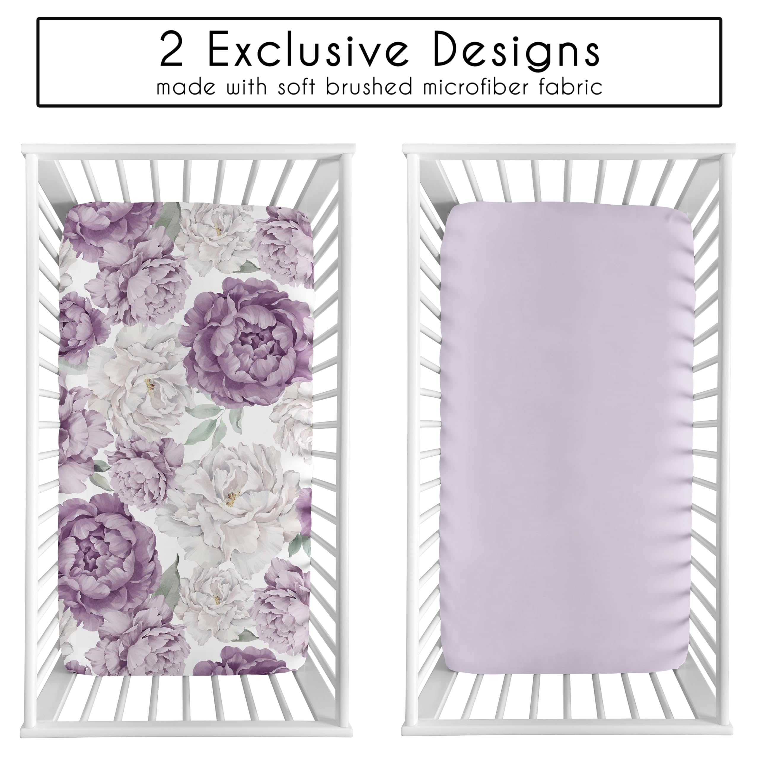 Sweet Jojo Designs crib sheet snug-fit elastic edge ensures secure, snug changes for busy nights
