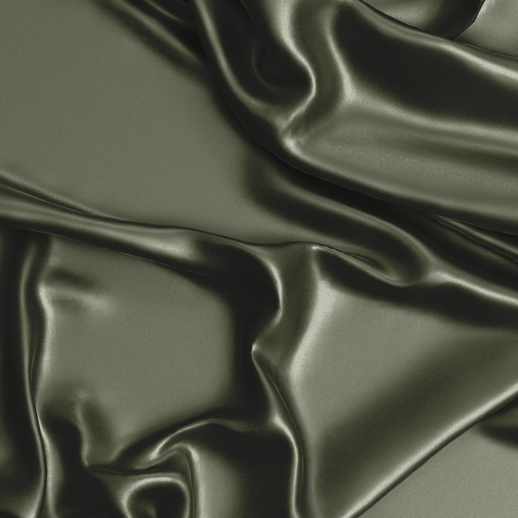 Sweet Jojo Designs dark green satin fitted crib sheet on mattress with secure elastic edge.