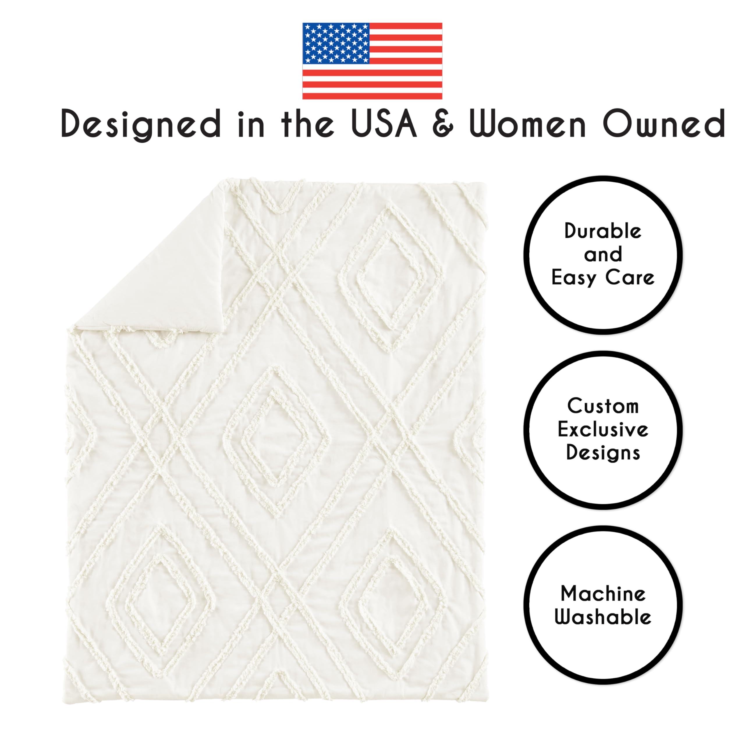 Sweet Jojo Designs diaper stacker keeps nappies organized and within reach.