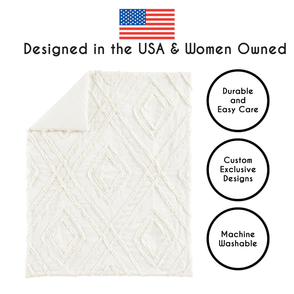 Sweet Jojo Designs diaper stacker keeps nappies organized and within reach.