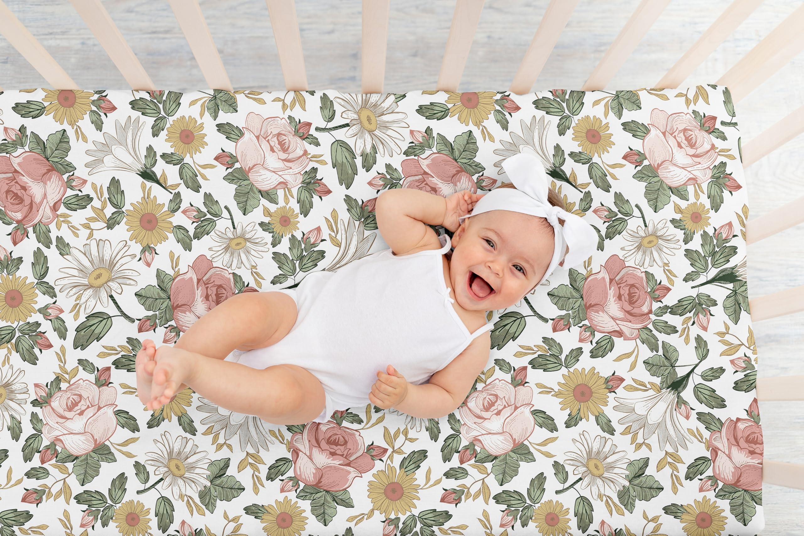 Sweet Jojo Designs easy-care machine-washable crib sheet for busy parents.