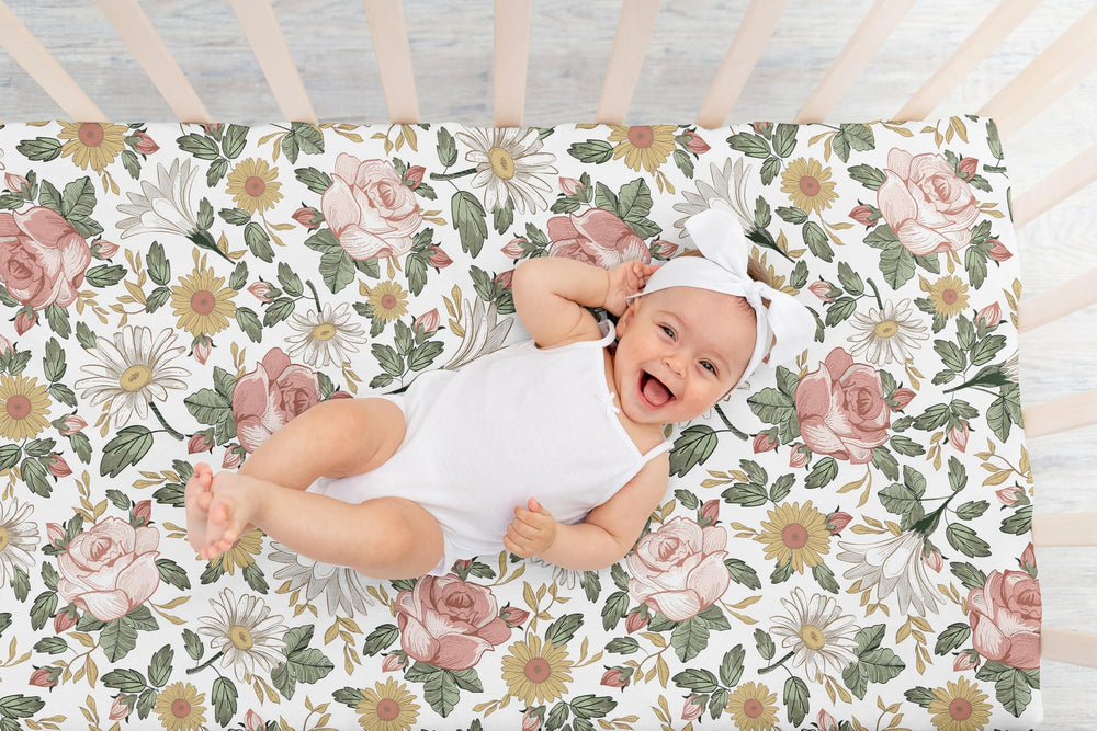 Sweet Jojo Designs easy-care machine-washable crib sheet for busy parents.