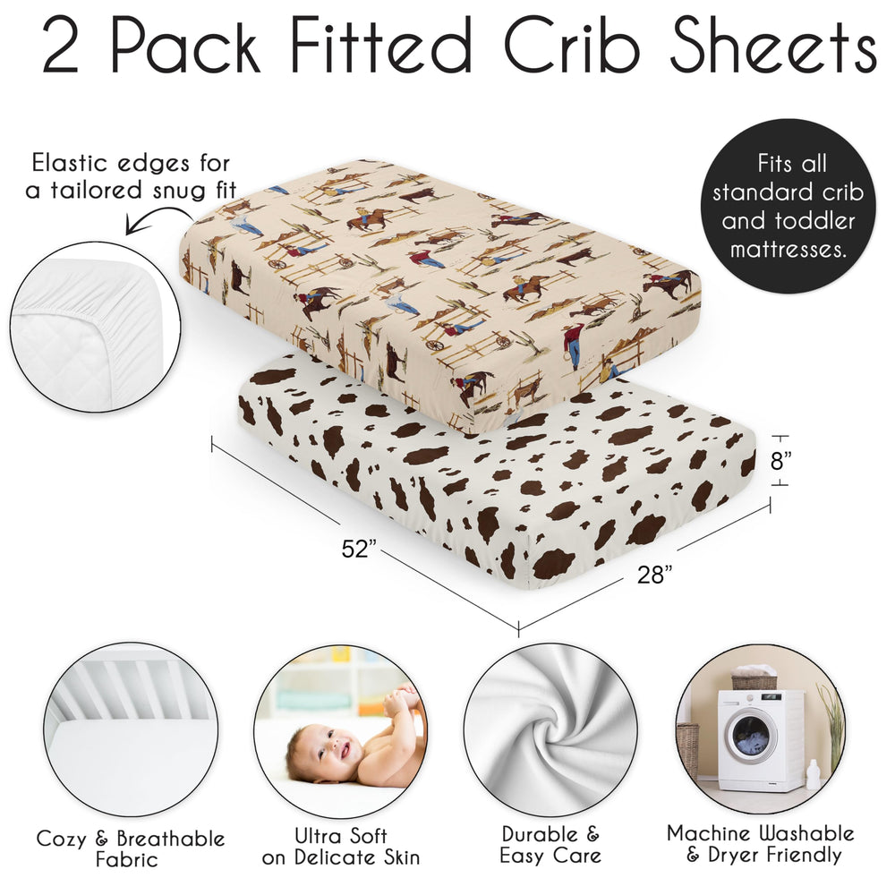 Sweet Jojo Designs sheets feature full elastic edge for secure fit