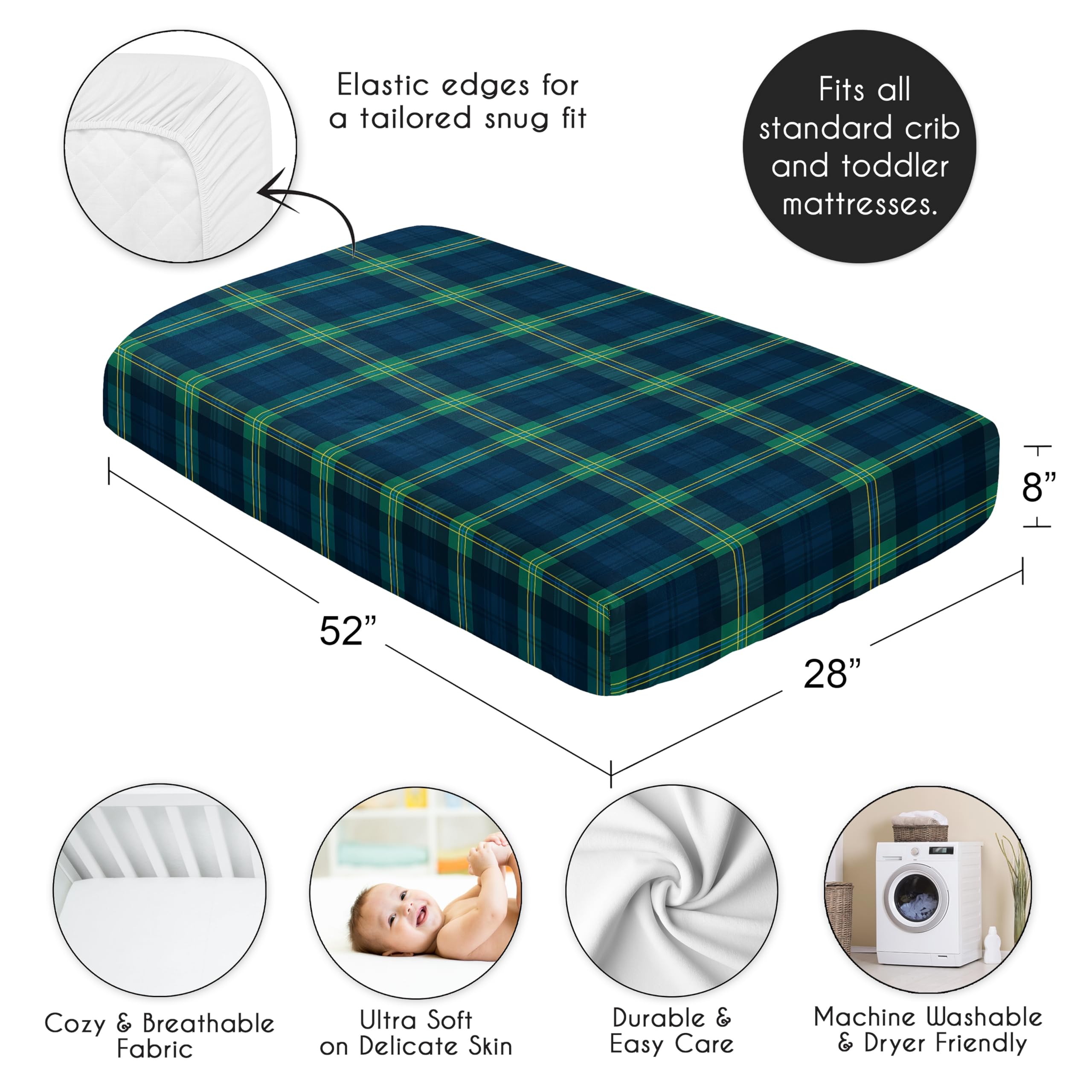 Sweet Jojo Designs elastic-bottom-edge zoom highlights quick changes and secure mattress fit