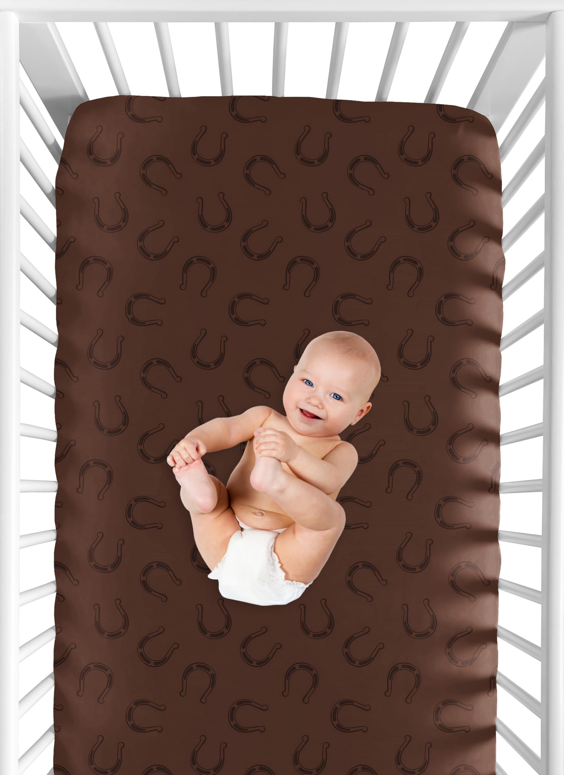Sweet Jojo Designs standard-size crib sheet fits cribs and toddler beds securely.