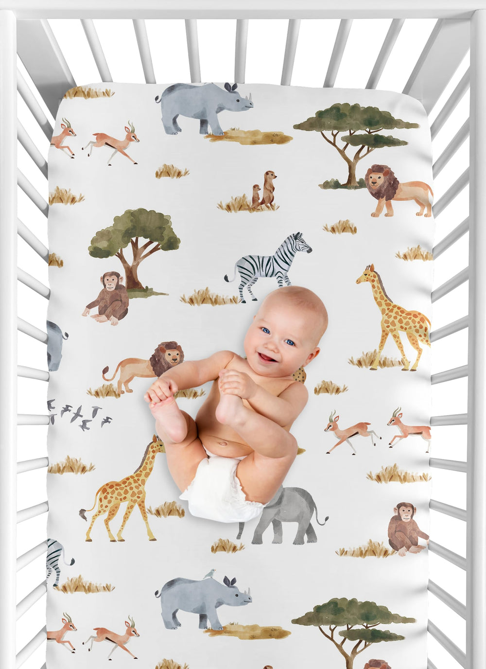 Sweet Jojo Designs neutral crib sheet versatile for boys or girls