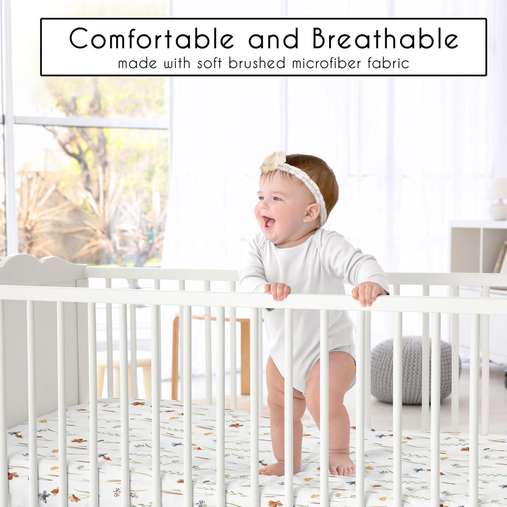 Sweet Jojo Designs fitted crib sheet multicolor boho floral with gentle skin comfort