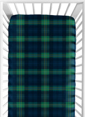 Sweet Jojo Designs green gingham fitted crib sheet closeup shows soft microfiber texture
