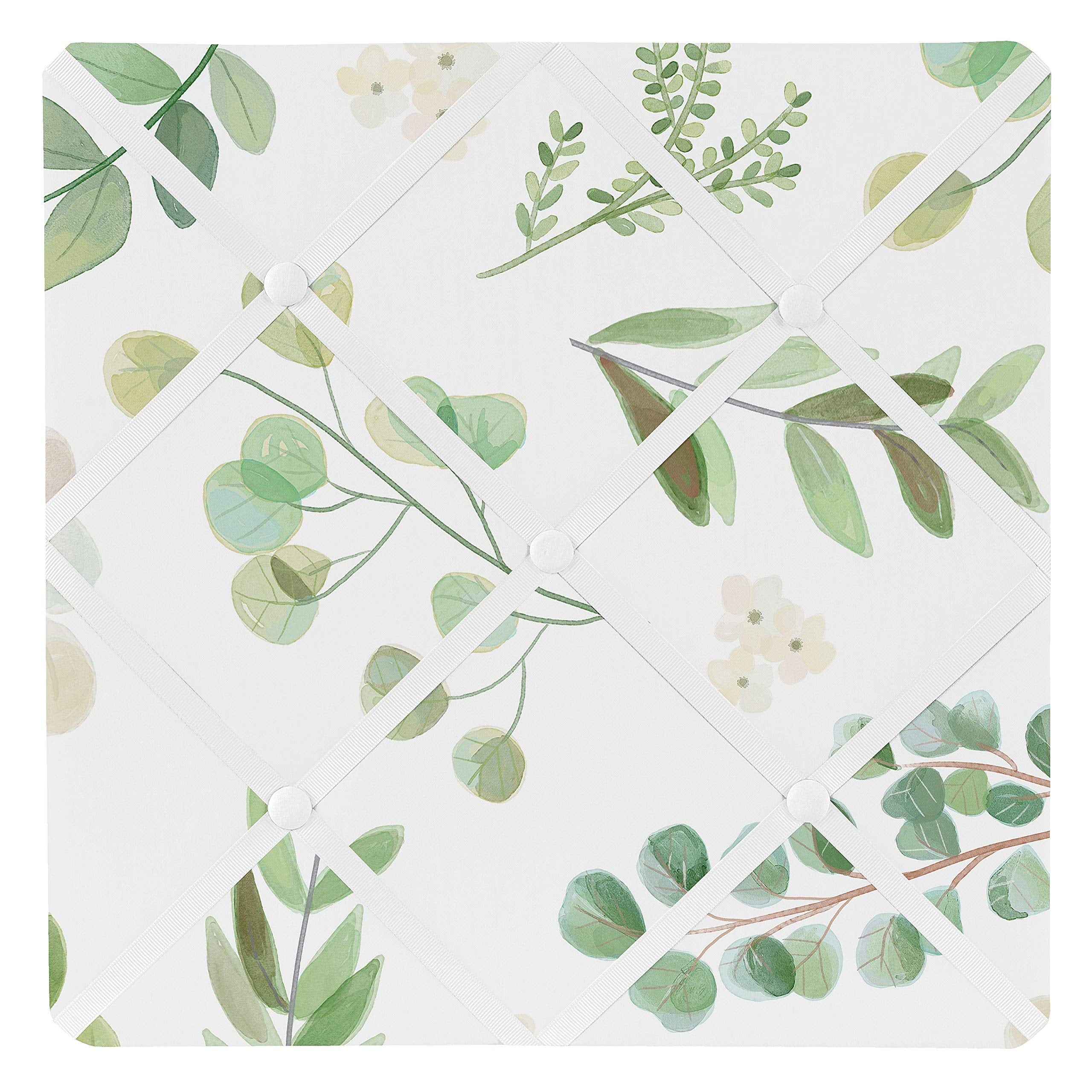Sweet Jojo Designs floral leaf memo board front view, 13x13, ideal for photo and note display.