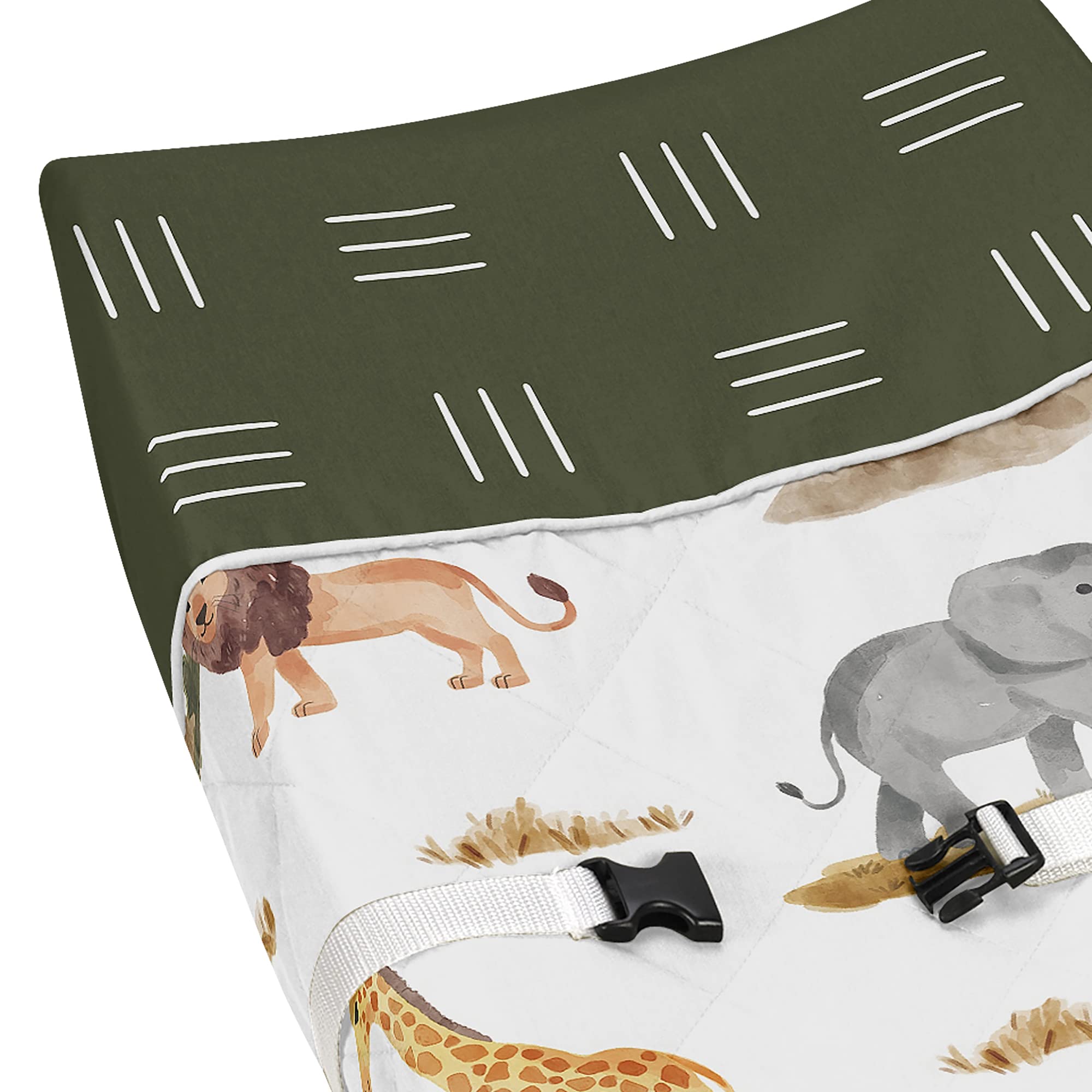 Sweet Jojo Designs jungle animals changing pad cover animal motif adds playful safari vibe.