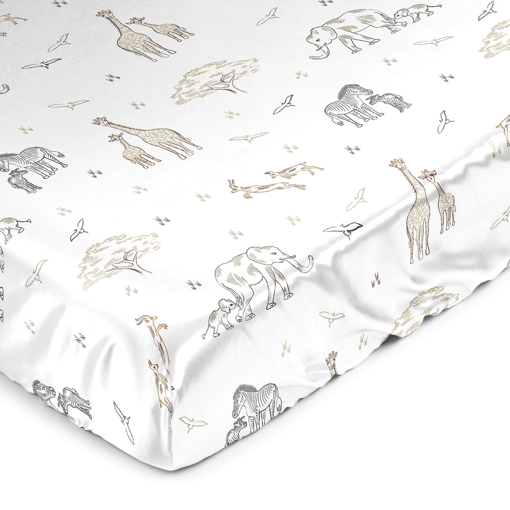 Sweet Jojo Designs Jungle Safari elephant pattern crib sheet for cozy nights and easy care