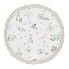 Sweet Jojo Designs Jungle Safari playmat 36-inch round offers a roomy tummy time surface.