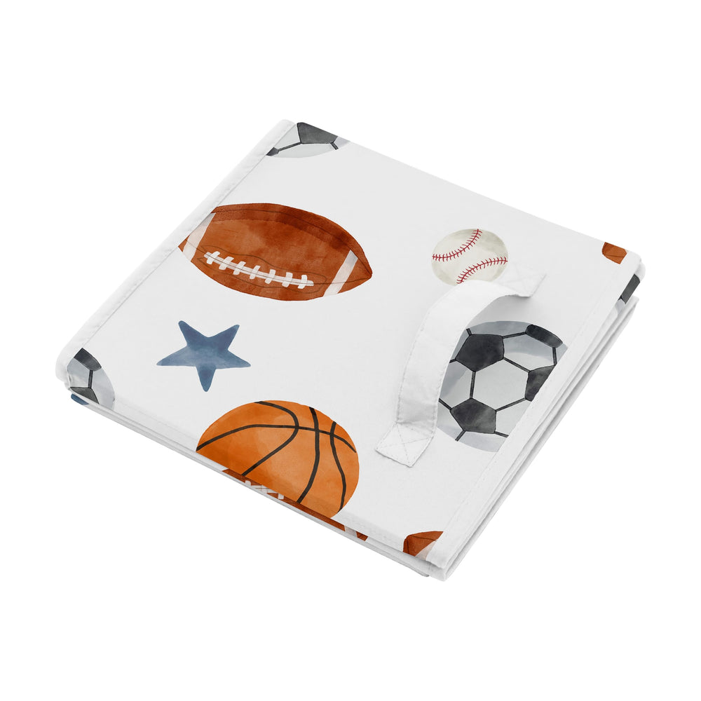 Sweet Jojo Designs kids’ storage cubes folded for portable organizing in bedrooms
