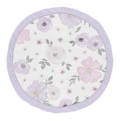 Sweet Jojo Designs lavender playmat features watercolor rose print for tummy time