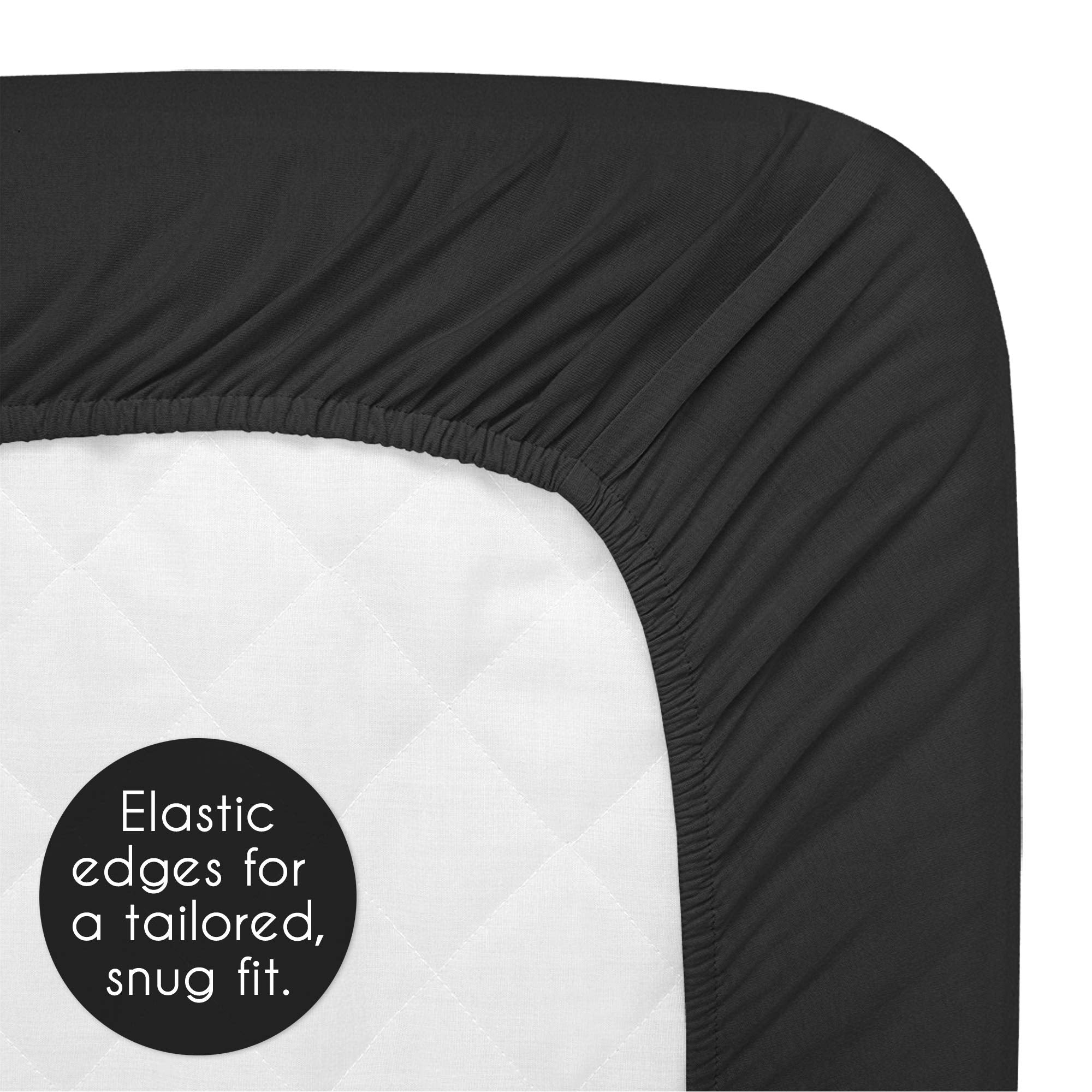 Sweet Jojo Designs machine-washable crib sheet with quick-dry performance after spills