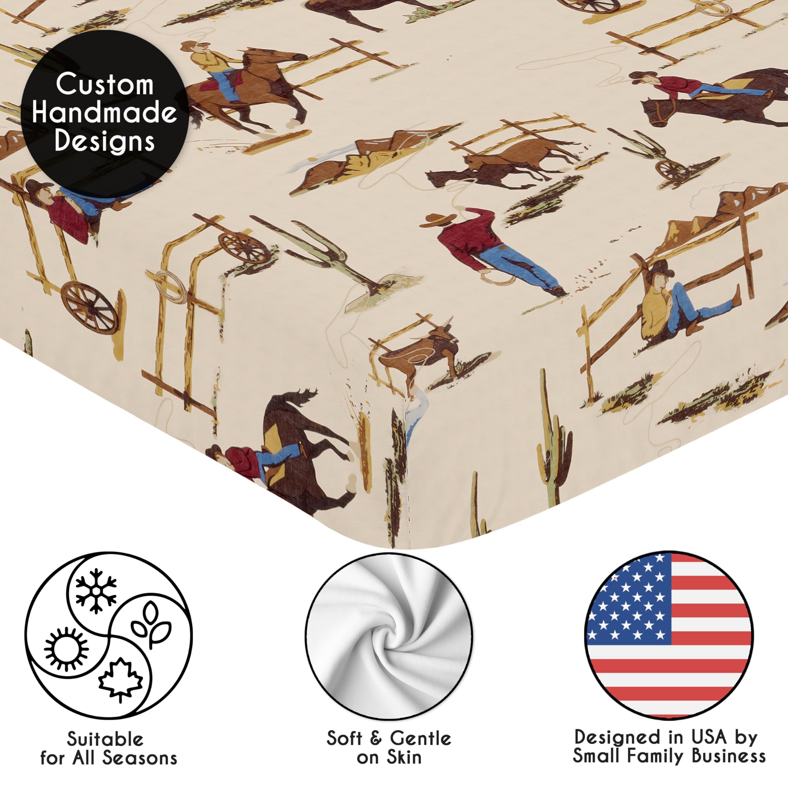 Sweet Jojo Designs machine-washable crib sheets simplify post-nap laundry.
