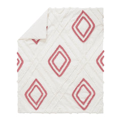 Sweet Jojo Designs mauve pink crib skirt with diamond-chevron pattern adds depth