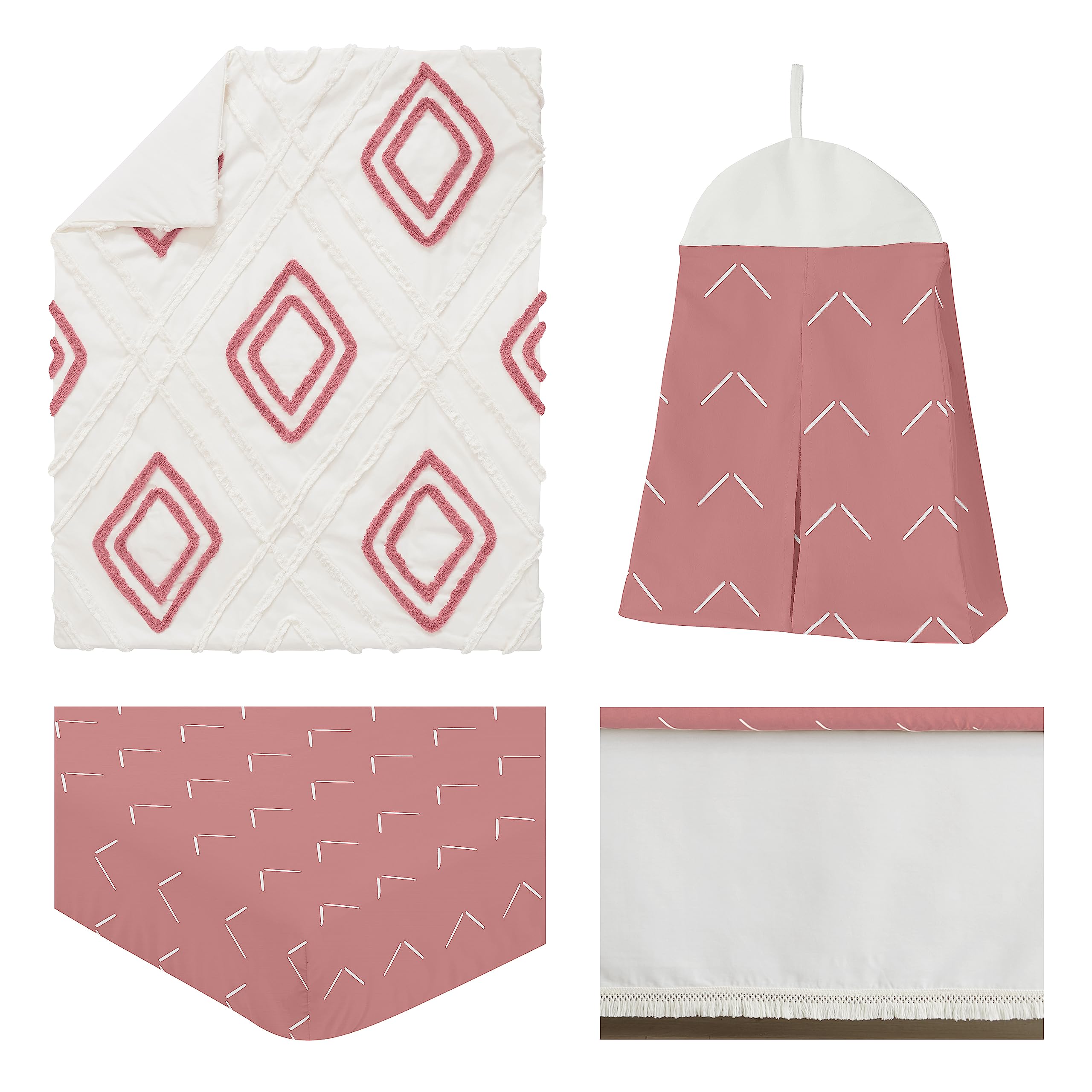 Sweet Jojo Designs mauve pink fitted crib sheet shows soft breathable fabric