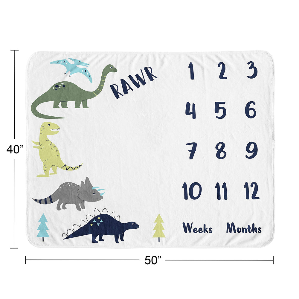 Sweet Jojo Designs Mod Dino Boy photo backdrop ideal for adorable newborn shoots.