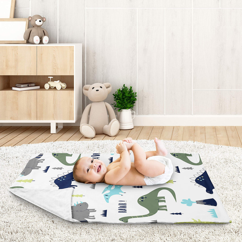 Sweet Jojo Designs Modern Dino Mod lightweight 30x36-inch blanket for car seats and strollers