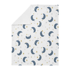 Sweet Jojo Designs Moon and Star blanket reverse side with soft white minky.