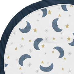 Sweet Jojo Designs moon star playmat folded for portable storage and travel