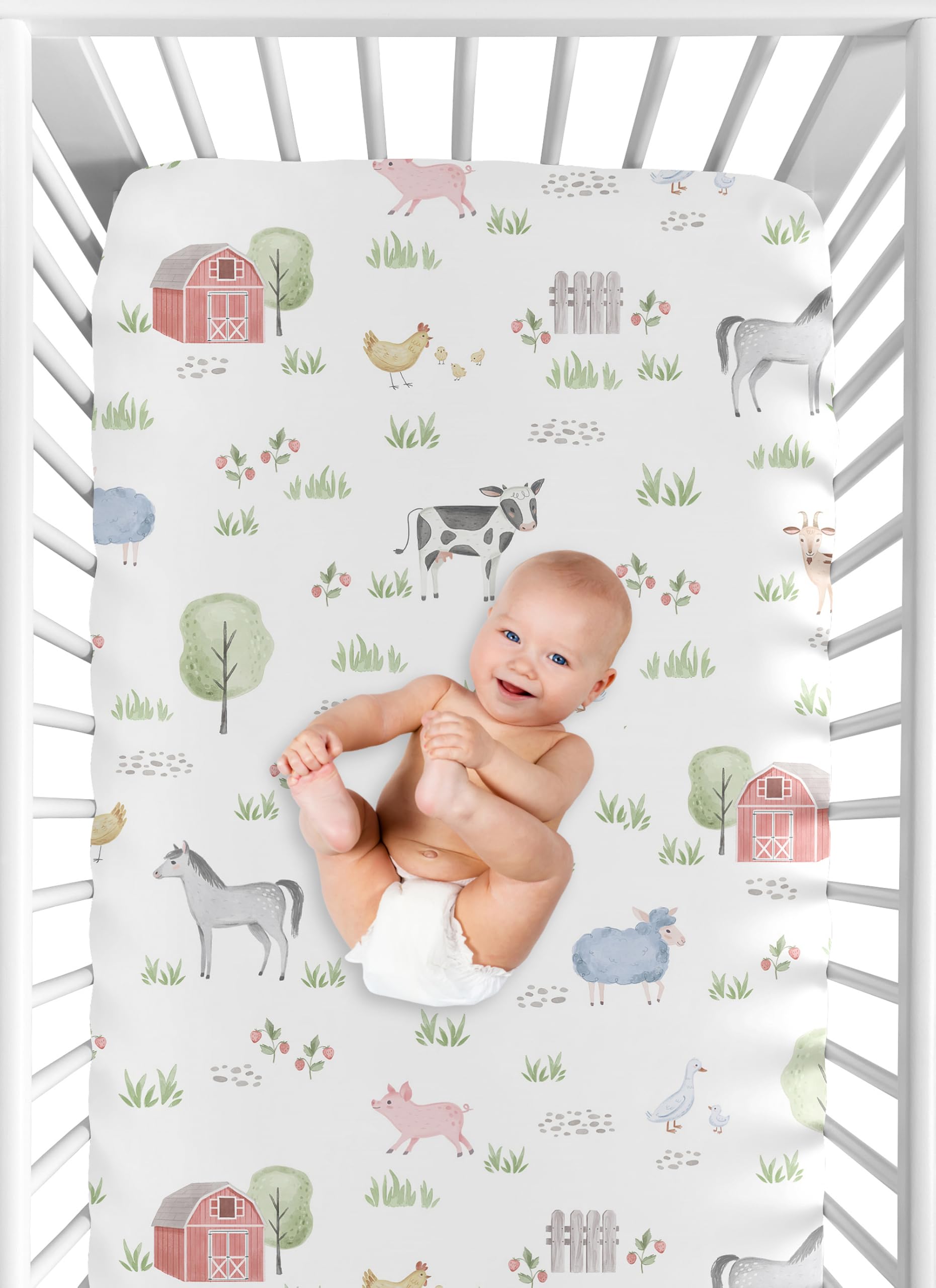 Sweet Jojo Designs neutral farmhouse crib sheets suitable for any nursery theme