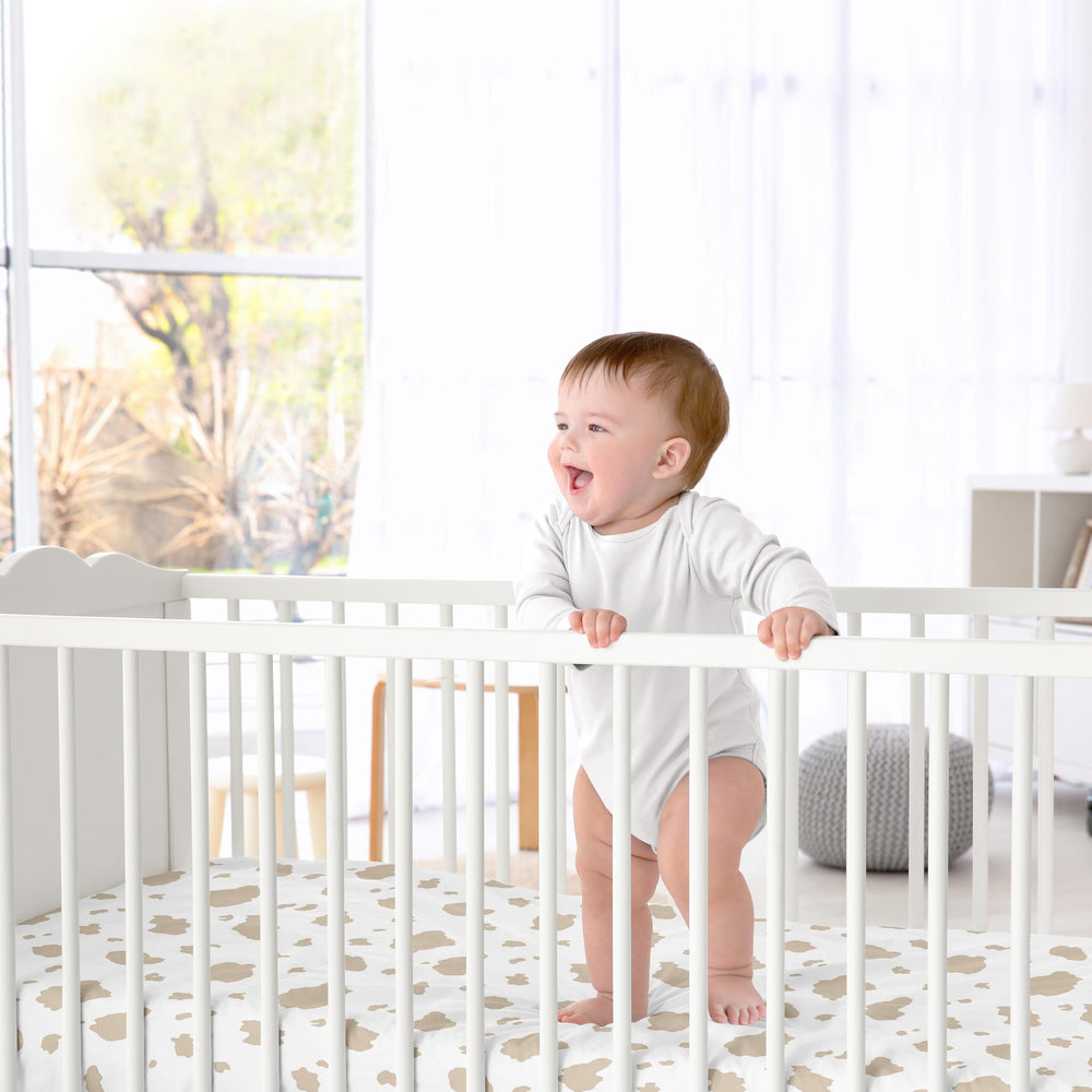 Sweet Jojo Designs nursery styling image showcases coordinating western theme with sheets.