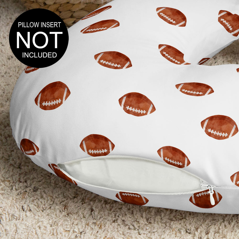 Sweet Jojo Designs nursing pillow slipcover zipper detail for quick changes during meals.